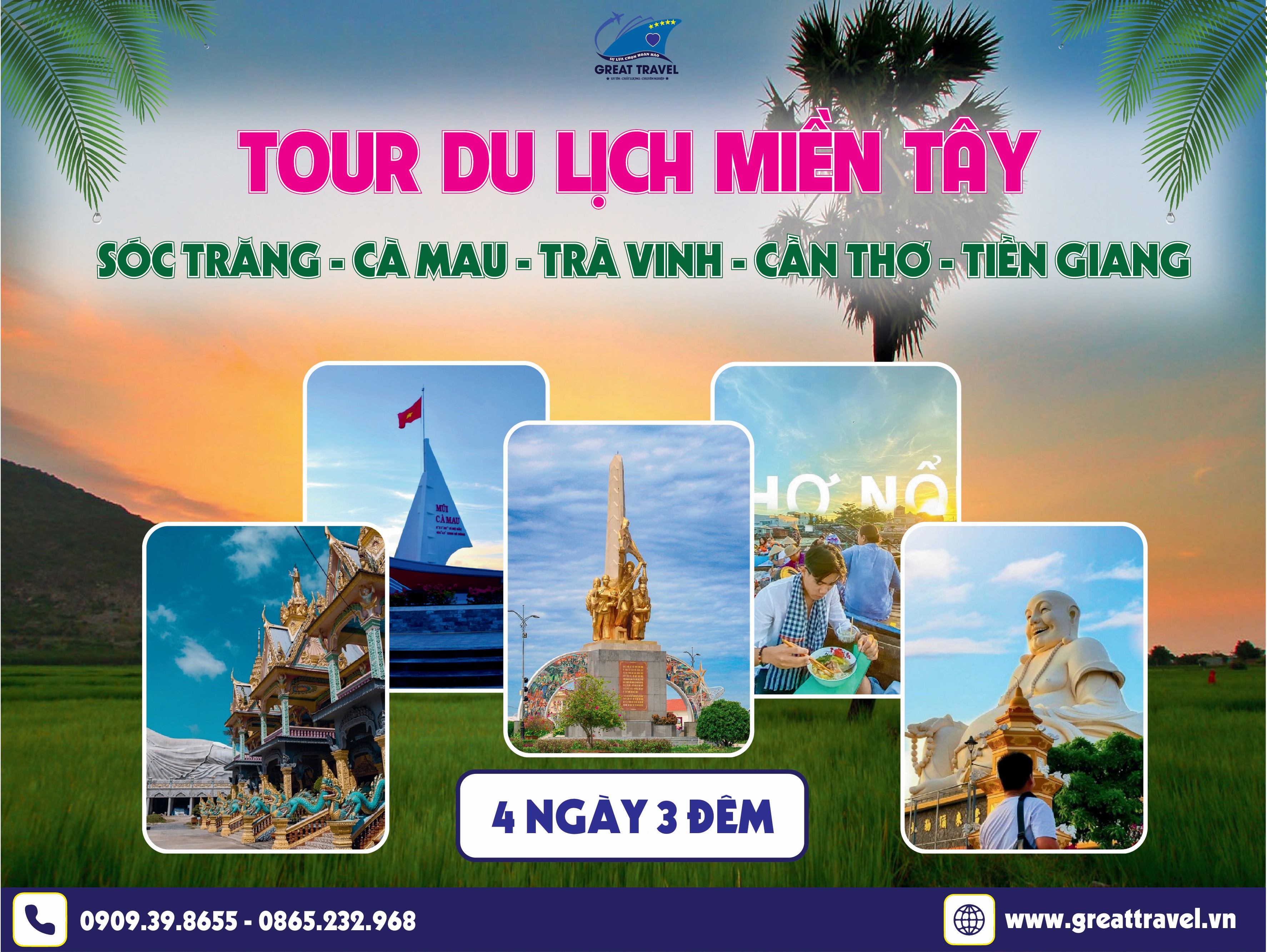 TOUR 6 TỈNH MIỀN TÂY 4N3Đ – TRỌN VẸN HỒN QUÊ NAM BỘ